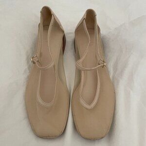 Sezane Cream Mesh flats with buckle size 40